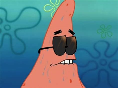 Patrick Star Staring Meme Emoji With Glasses - IMAGESEE