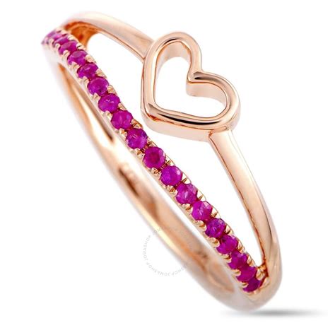 Lb Exclusive 14K Rose Gold Ruby Heart Ring RC4-11128RRU - Jewelry, LB ...