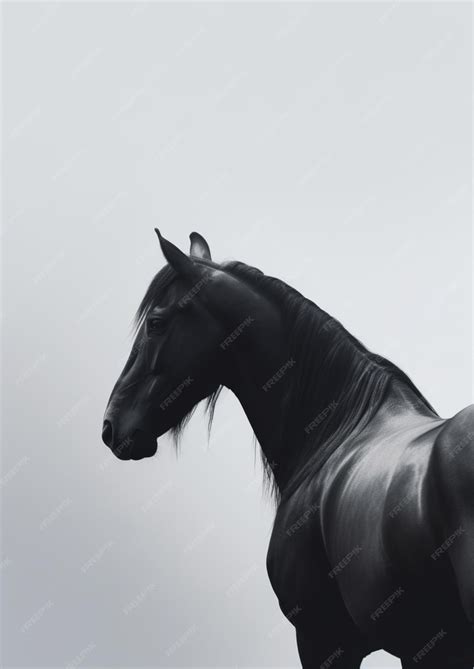 Premium AI Image | A horse with a black mane and a white background.