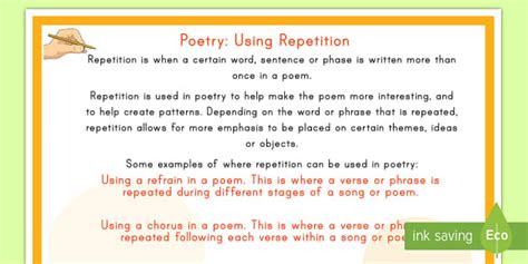 Repetition - Poetry Poster l KS2 Literacy (professor feito)