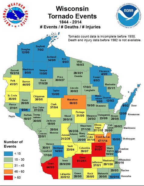 Wisconsin Tornado and Severe Weather Statistics