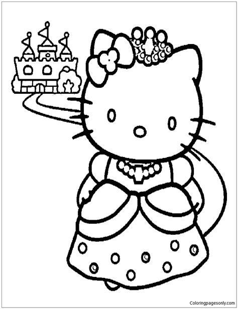 Hello Kitty Heart Coloring Page - Free Printable Coloring Pages