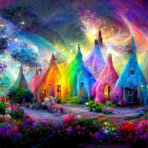 Rainbow village by PopTheAi on DeviantArt