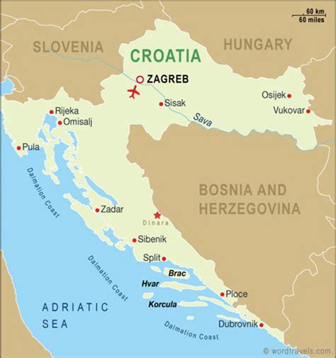 Croatia Map, Croatia Travel Maps from Word Travels