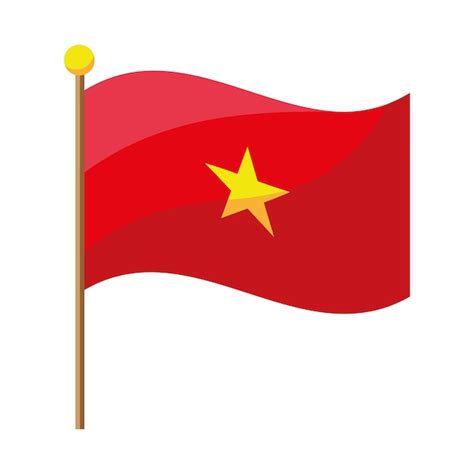 Premium Vector | Vietnam flag waving in pole