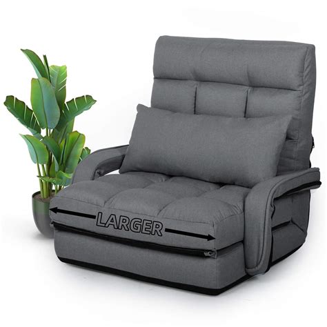 Buy STHOUYN Chaise Lounge Indoor, Folding Floor Lazy Sofa Foldable Bed Chair 5-Position ...