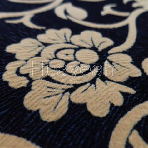 floral flocking fabric close look2