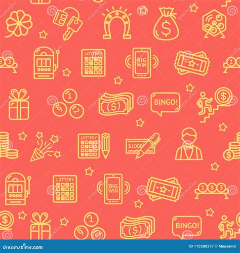 Lotto Signs Seamless Pattern Background. Vector Stock Vector - Illustration of addiction, game ...