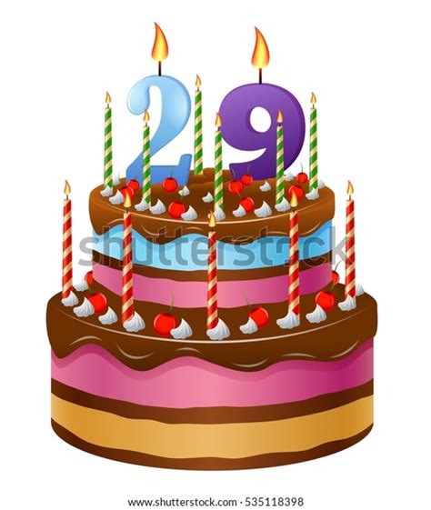 Happy Birthday Cake 29 Stock Vector (Royalty Free) 535118398 | Shutterstock