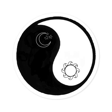 Sun and Moon Classic Yin Yang Sticker - Etsy