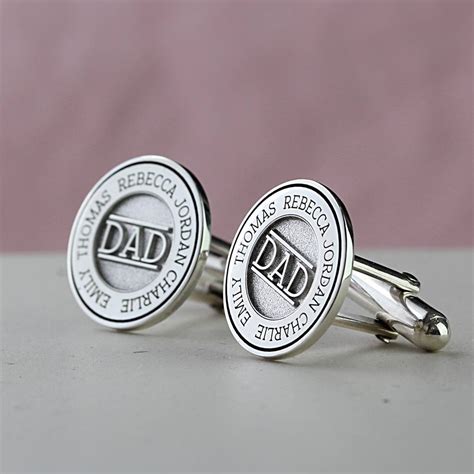 Personalised Silver Dad Cufflinks By Morgan & French ...