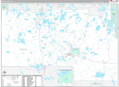 Oneida County, WI Wall Map Premium Style by MarketMAPS