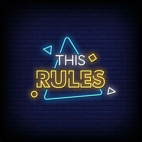 This Rules Neon Signs Style Text Vector 2268419 Vector Art at Vecteezy