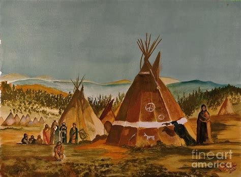 Shoshone Encampment Painting by Lise PICHE - Fine Art America