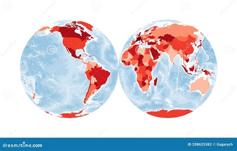 World Map - Mollweide Projection Vector Illustration | CartoonDealer.com #7741074