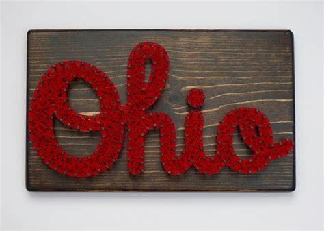 Ohio State String Art Script Ohio Wall Hanging Ohio String | Etsy