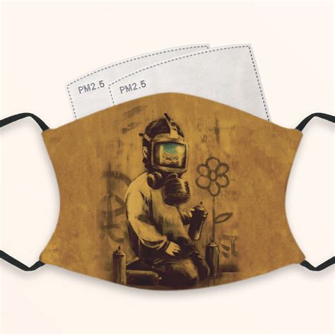 Banksy Gas Mask - Adult Face Masks - 2 Filters Included - Victorian Print