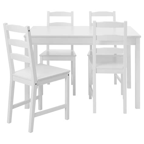 JOKKMOKK Mesa y 4 sillas, blanco Pino macizo; material natural que envejece maravillosamente ...