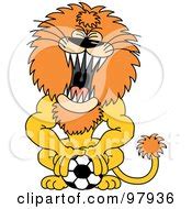 Royalty-Free (RF) Clipart Illustration of a Talented Giraffe Bouncing A Soccer Ball Off Of His ...