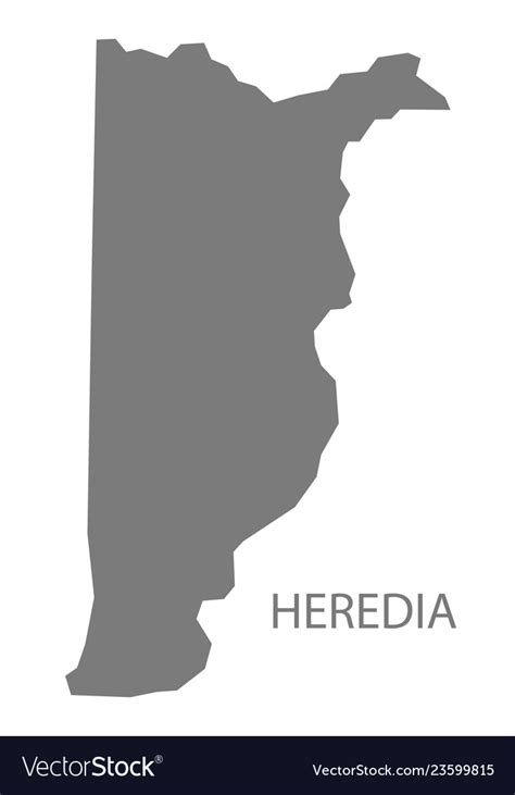 Heredia costa rica map grey Royalty Free Vector Image