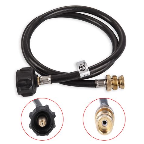 4ft Black High Pressure Gas One Propane Hose Adapter Coleman Trip Grill ...