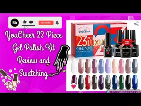 YouCheer 23 Piece Gel Polish Kit Review and Swatching - YouTube