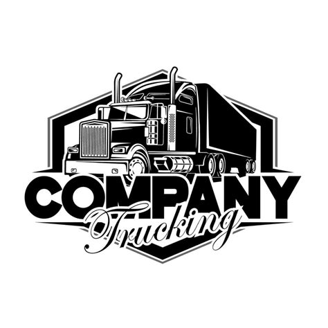 Trucking company logo, semi truck logo, 18 wheeler ready made logo template set vector isolated ...