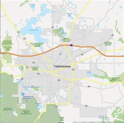 Map of Tallahassee, Florida - GIS Geography