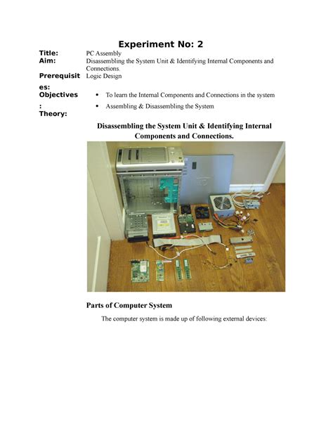 Exp 2 - Disassembling the System Unit & Identifying Internal Components ...