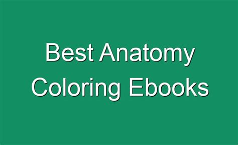 Best Anatomy Coloring Ebooks