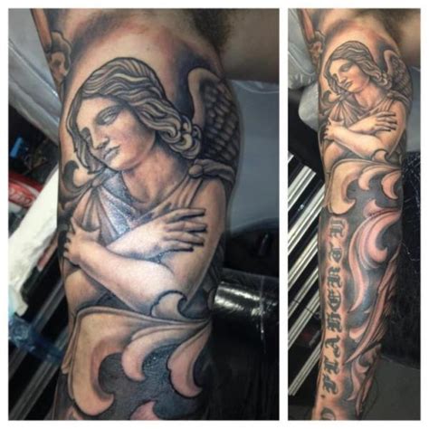 Arm Realistic Angel Tattoo by Border Line Tattoos