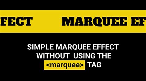 Marquee Effect in HTML and CSS - YouTube