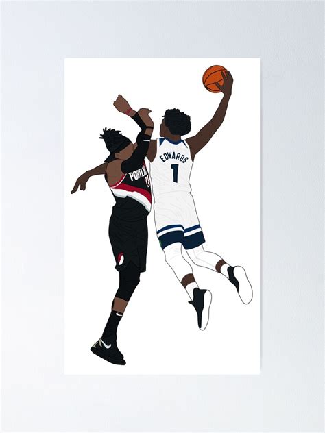 "Anthony Edwards Poster Dunk" Poster for Sale by ryanclark12 | Redbubble