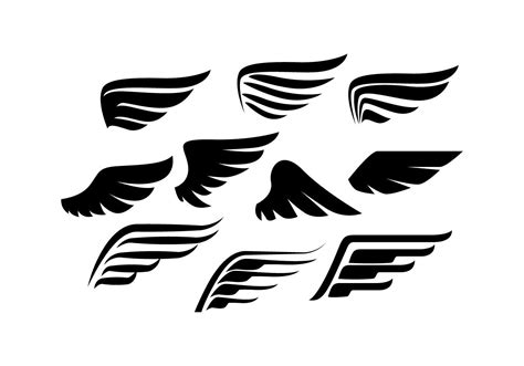 Wings Collection Silhouette Vector 154030 Vector Art at Vecteezy