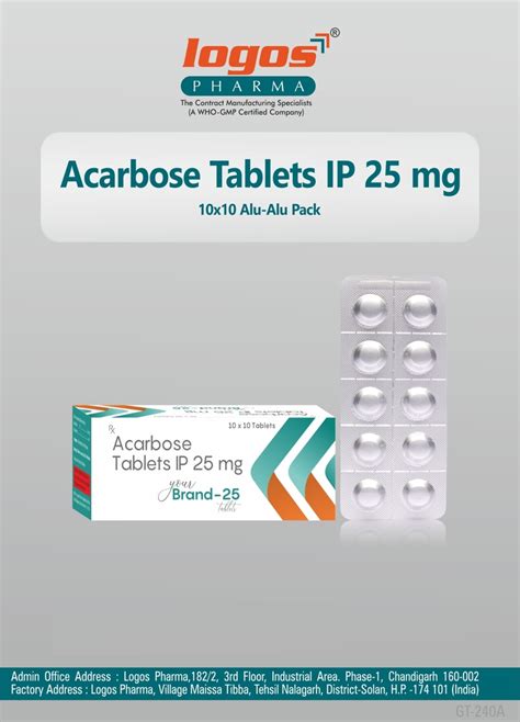 Acarbose 25 / 50 mg Tablet – Logos Pharma