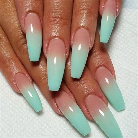 Taz's Angels aqua blue clear ombré ICY #acrylicnails | Ombre acrylic nails, Mint nails, Nail art ...