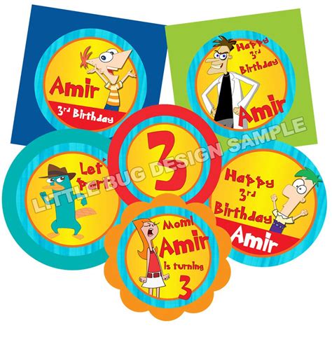 Phineas and Ferb Printable Cupcake Toppers - Printable and Personalized for Phineas and Ferb ...