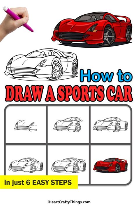 Sport's Car Drawing - How To Draw A Sport's Car Step By Step