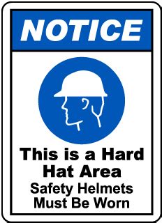 Hard Hat Signs, Hard Hat Safety Signs, Wear Hard Hat Signs