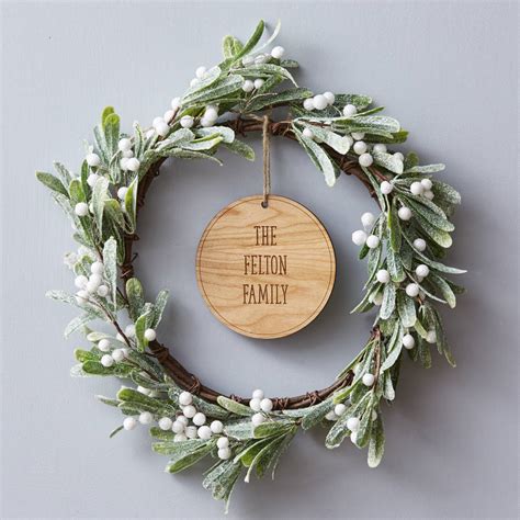 mistletoe personalised christmas wreath by sophia victoria joy | notonthehighstreet.com