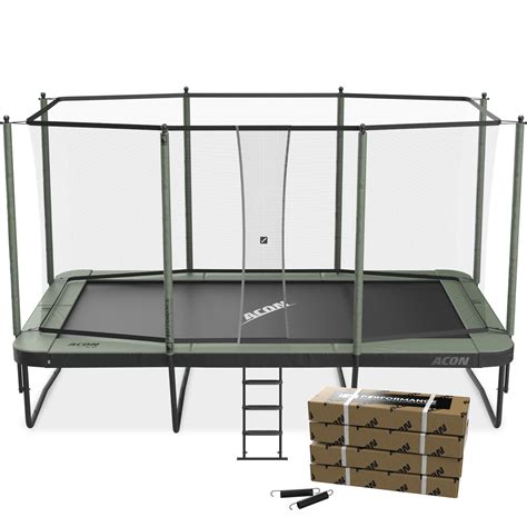 ACON Air 16 Sport HD Performance Rectangular Trampoline with Net and L ...