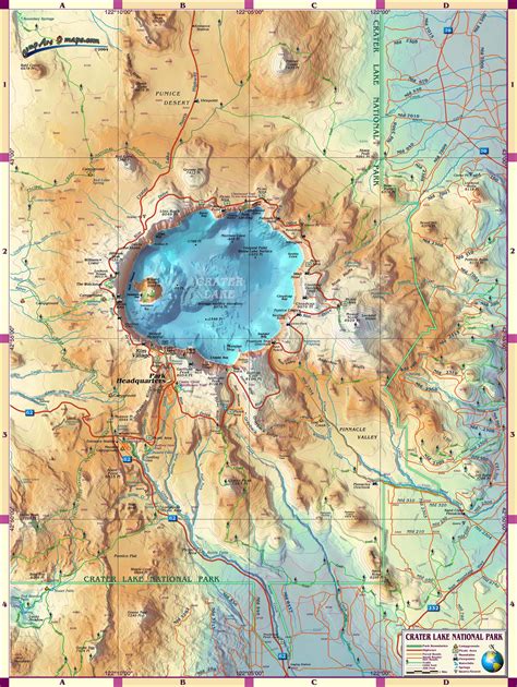 Crater Lake National Park map - Crater Lake National Park OR • mappery