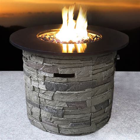 Natural Gas Fire Pit Table / Real Flame Baltic 50-Inch Rectangle ...