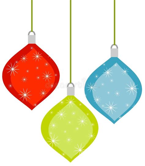 3 Retro Christmas Ornaments Stock Illustration - Illustration of christmas, season: 3473164