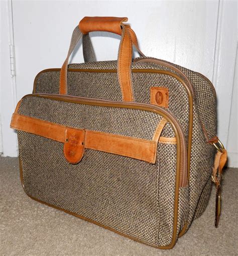 Hartmann Luggage Walnut Tweed & Leather Carry On Travel Overnight ...