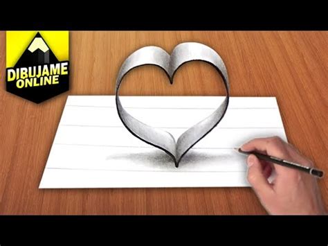 COMO DIBUJAR UN CORAZON EN 3D - YouTube