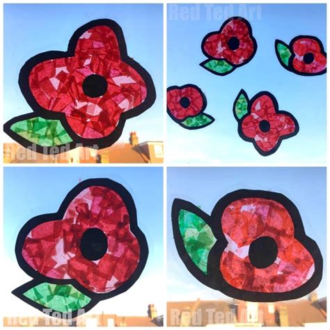 Poppy Suncatchers for Preschoolers - Red Ted Art - Kids Crafts