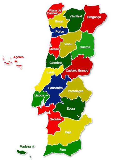 Mapa De Los Distritos De Portugal Portugal Turismo | Images and Photos finder