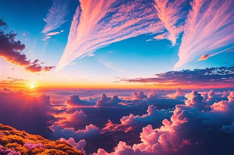 Premium AI Image | Amazing clouds at sunset