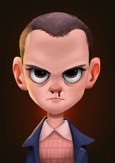 Eleven Stranger Things Cartoon Drawing - Stranger Eleven | Bodbocwasuon